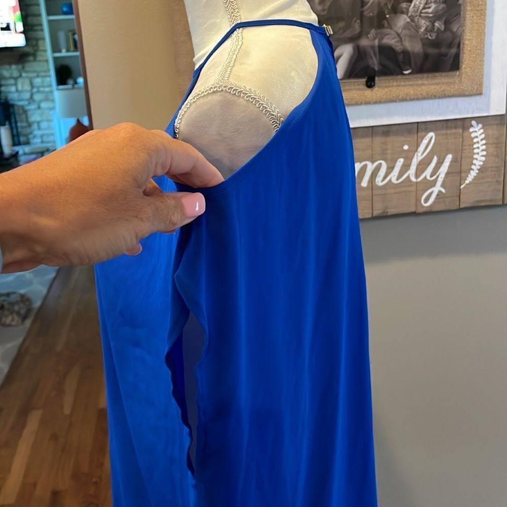 Express Royal Blue Cold Shoulder Top - Picture 3 of 7